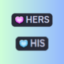 Icône E-couple tag ᶦᵐhers ♡ his | hers tag・social・fun・anime・cozy・emotes・emojis・gaming・voice