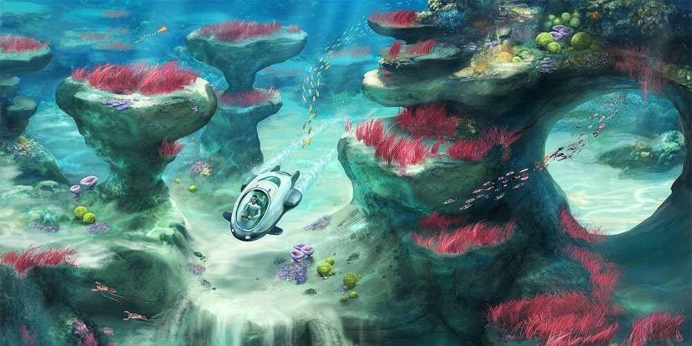 Image montrant un artwork du jeu Subnautica.