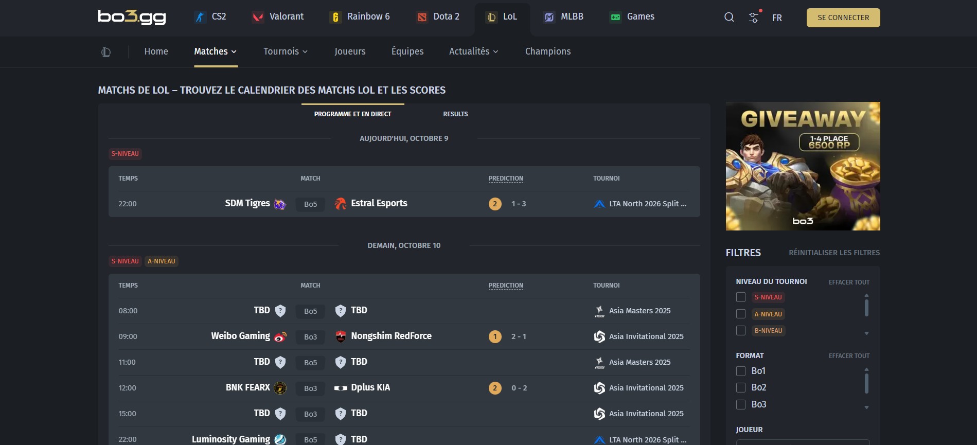 Image principale de l'article Suivre les Matchs League of Legends : La Solution Intégrée de BO3.gg
